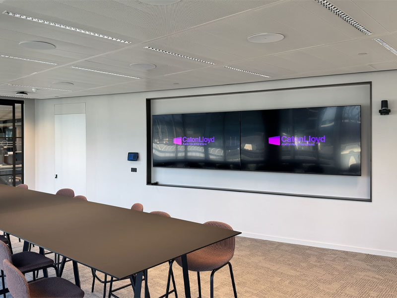 Collaboration office space AV installation completed by CatonLloyd for CoStar Group.