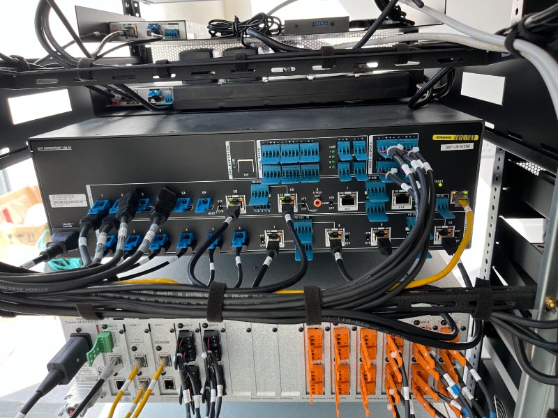 Neat, labelled & easy-to-use comms rack by CatonLloyd for leading global ecommerce retailer in Dublin.