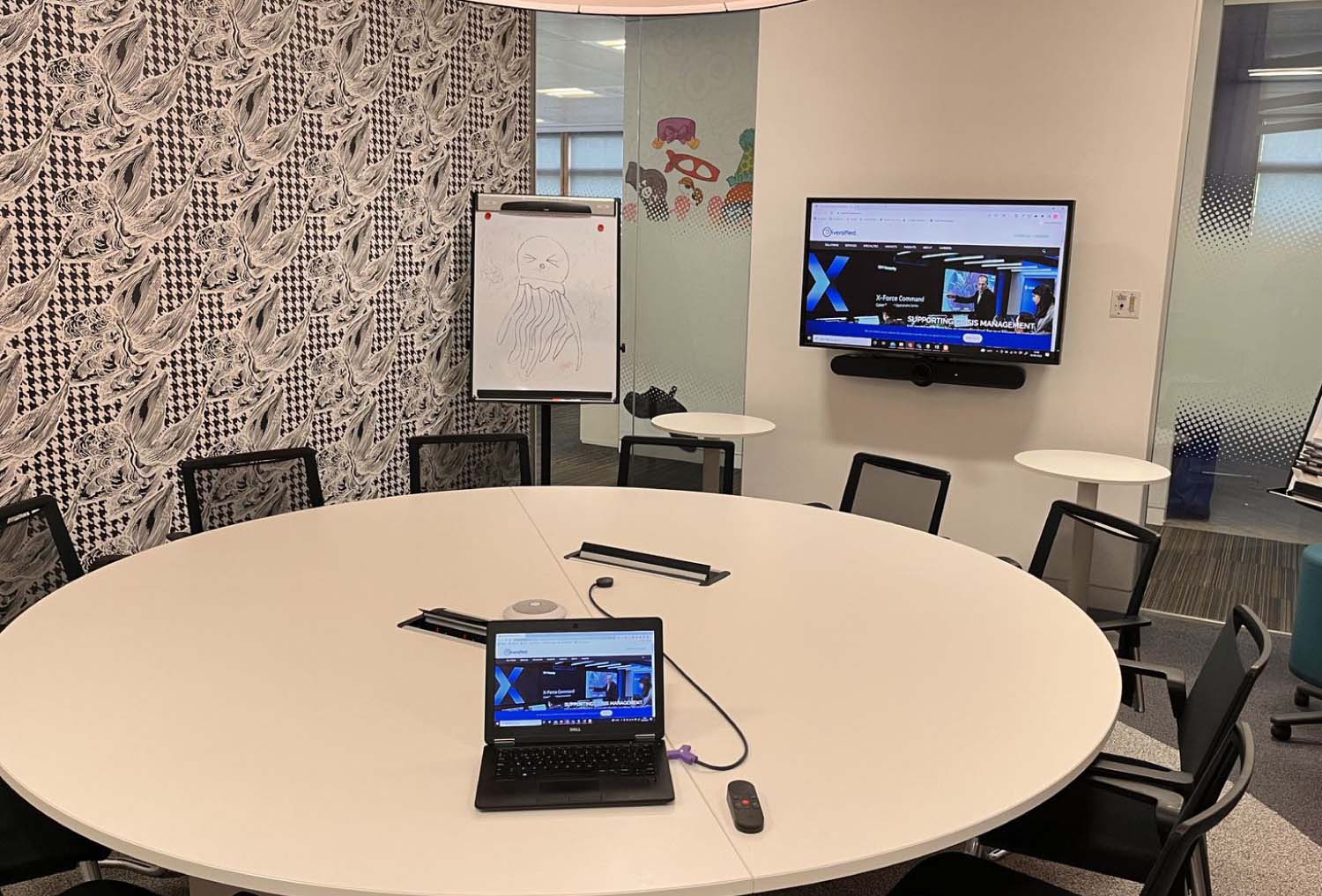 Specialist audio visual meeting room installation in London.