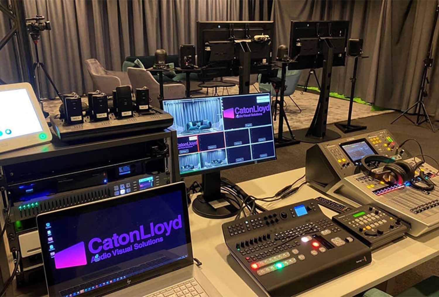 Presentation audio visual control and management desk.