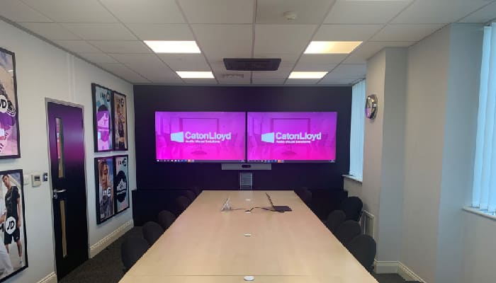 Photo of audio visual installation for a high street retailer headquarters based in Manchester